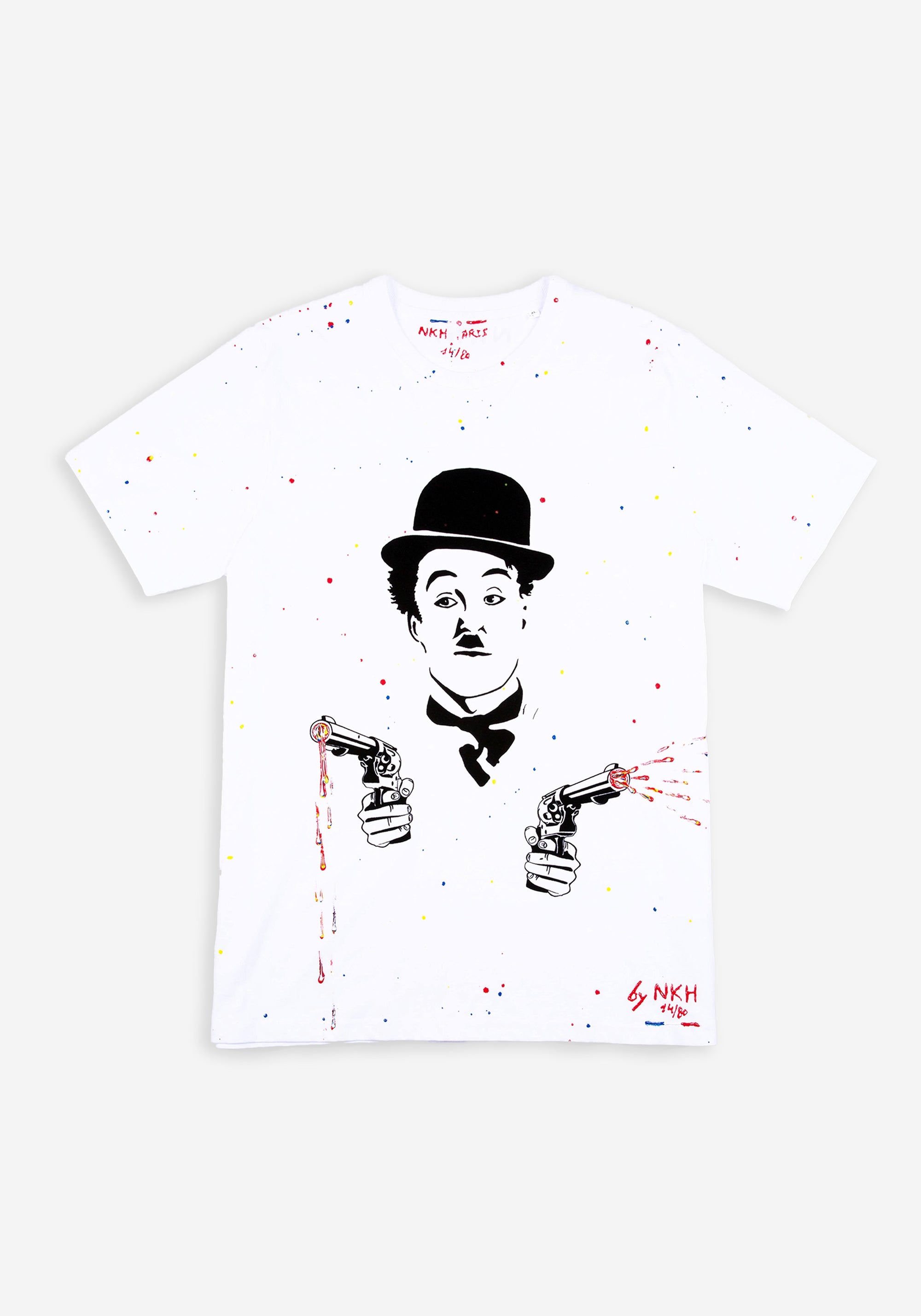 Tee-shirt blanc - Chaplin gun
