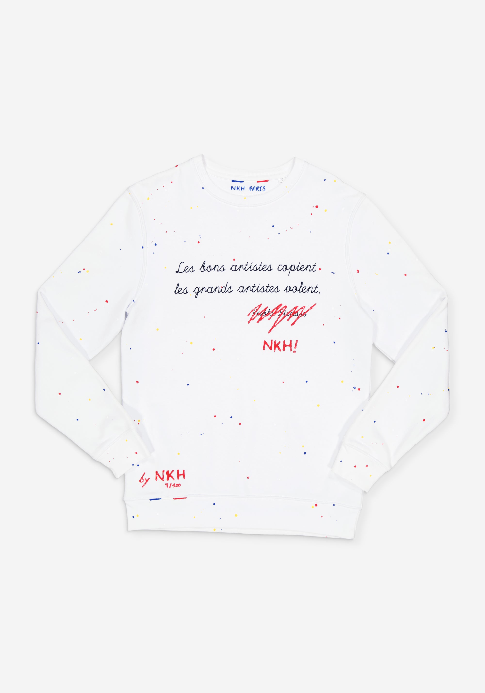 Pull col rond blanc - Les grands artistes