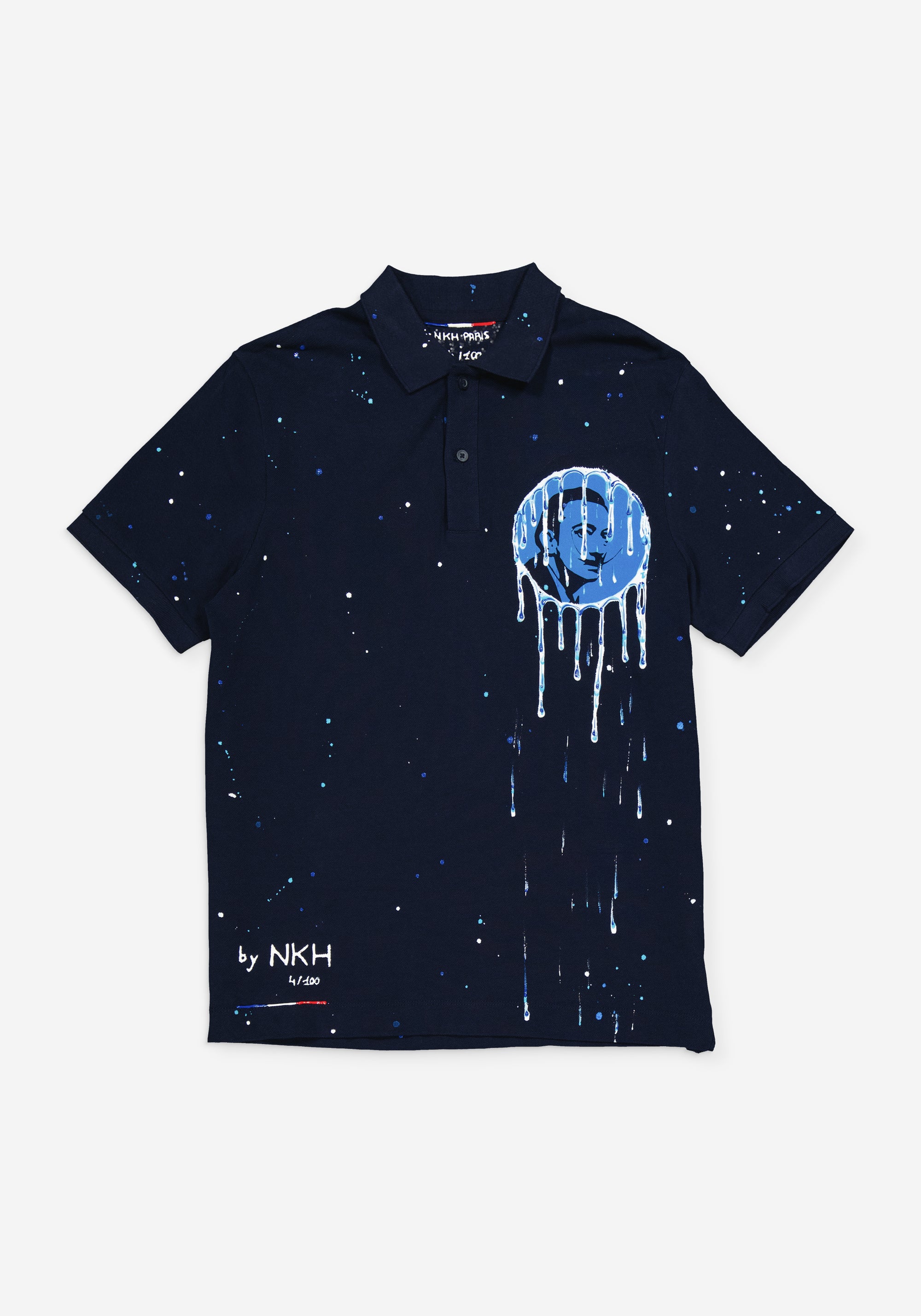 Polo bleu marine en maille piquée - Dali moon