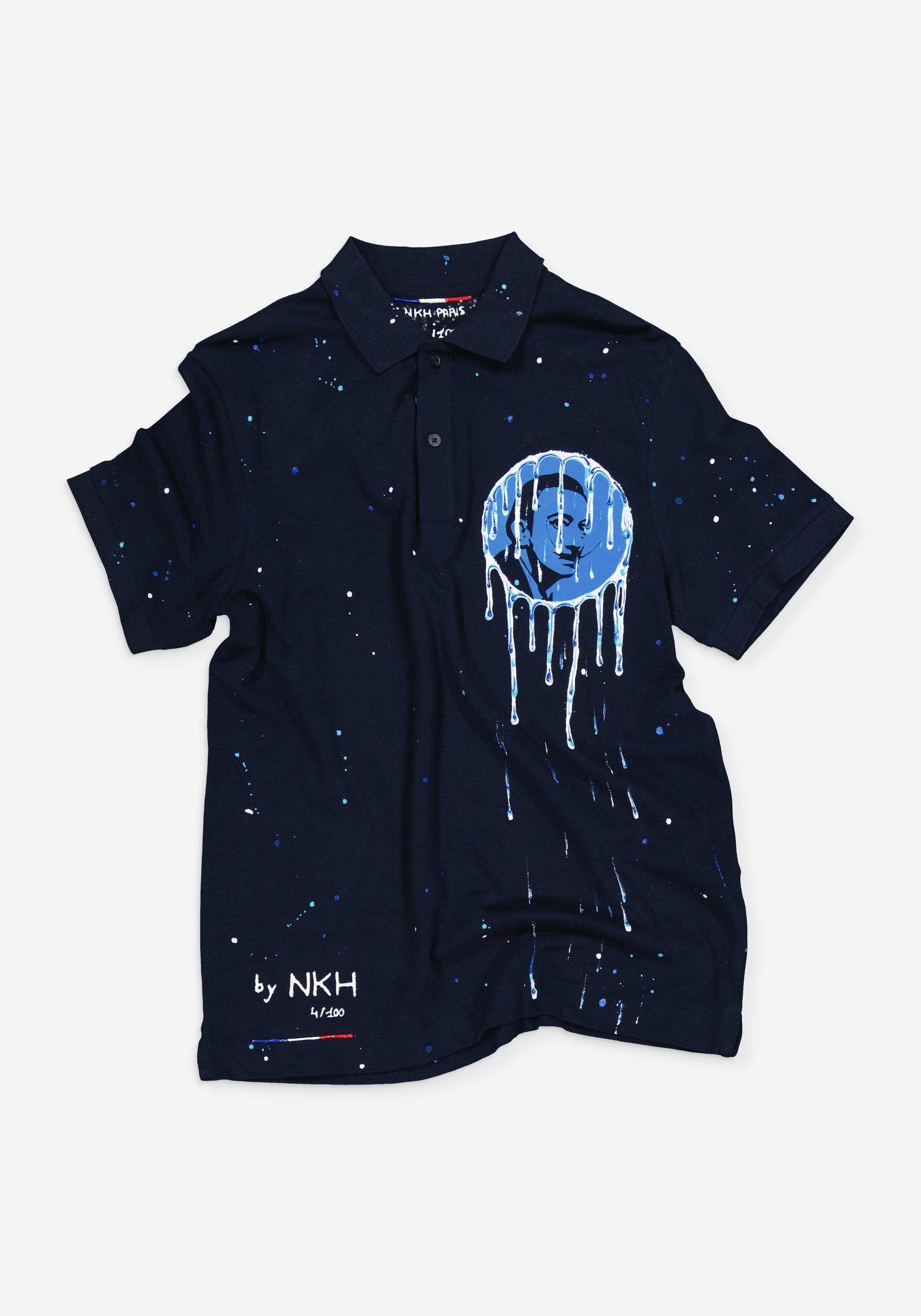 Polo bleu marine en maille piquée - Dali moon