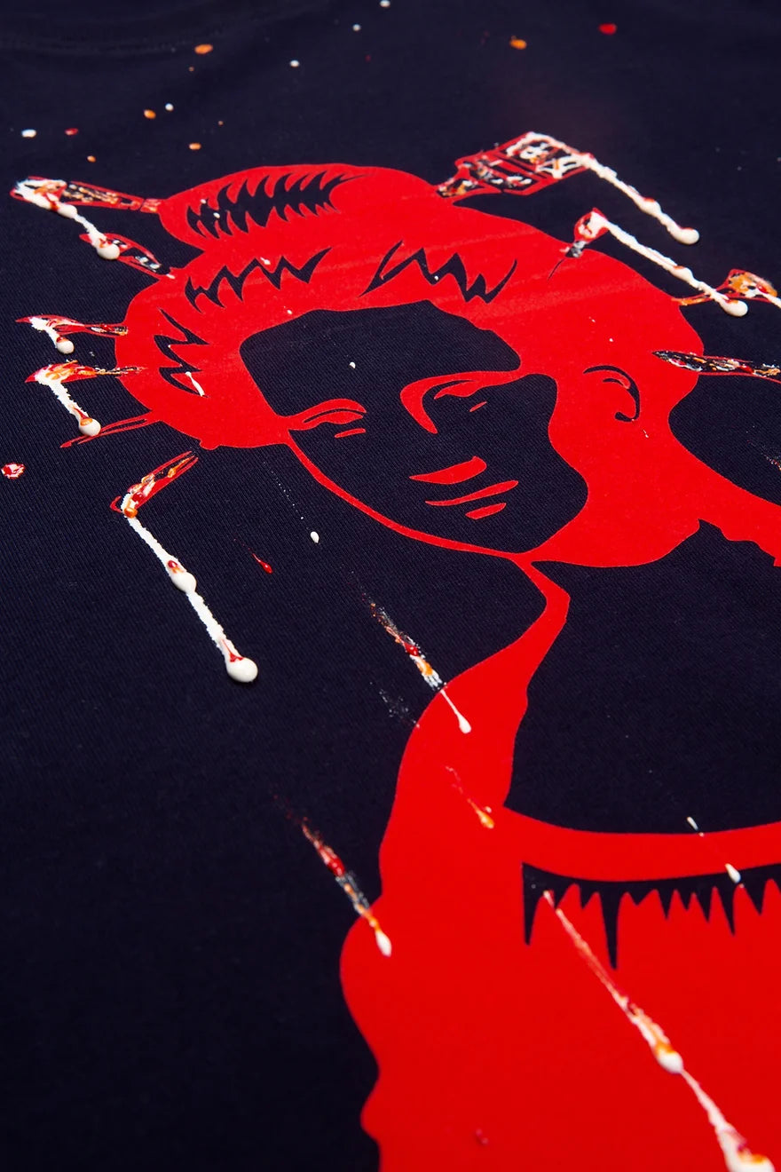 Tee-shirt bleu marine - Mona Lisa geisha