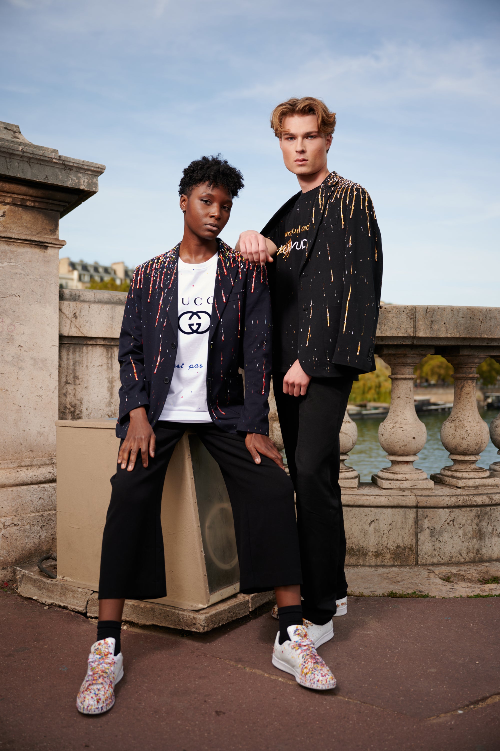 Veste de blazer bleu marine - Sky dripping