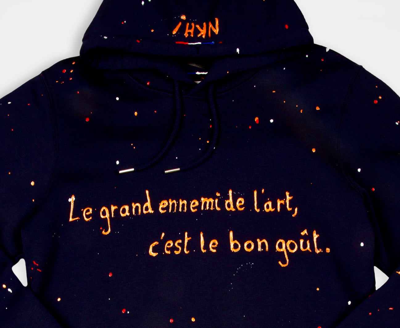 Sweat à capuche bleu marine - Ennemi de l'art