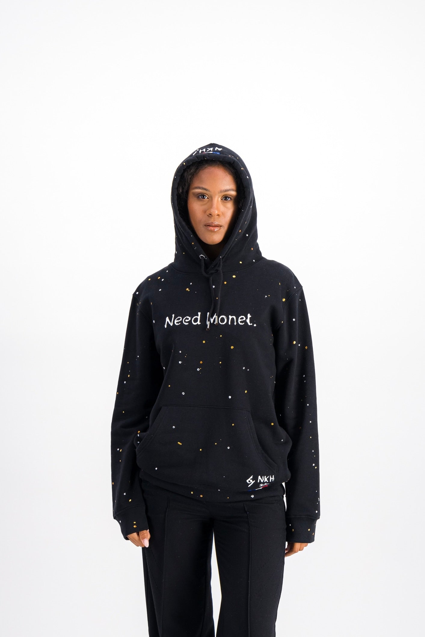 Sweat à capuche noir - Need Monet (Swarovski)
