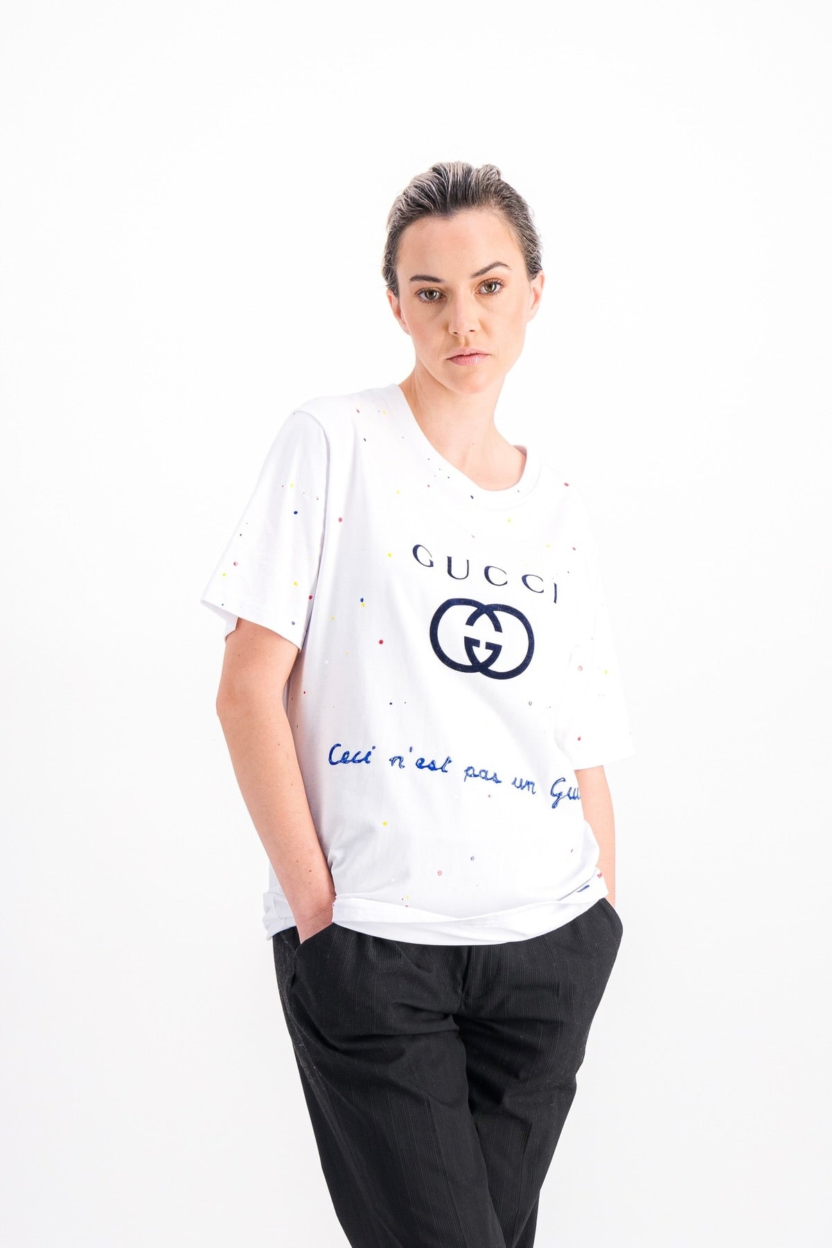 Tee-shirt blanc - Ceci n'est pas un Gucci