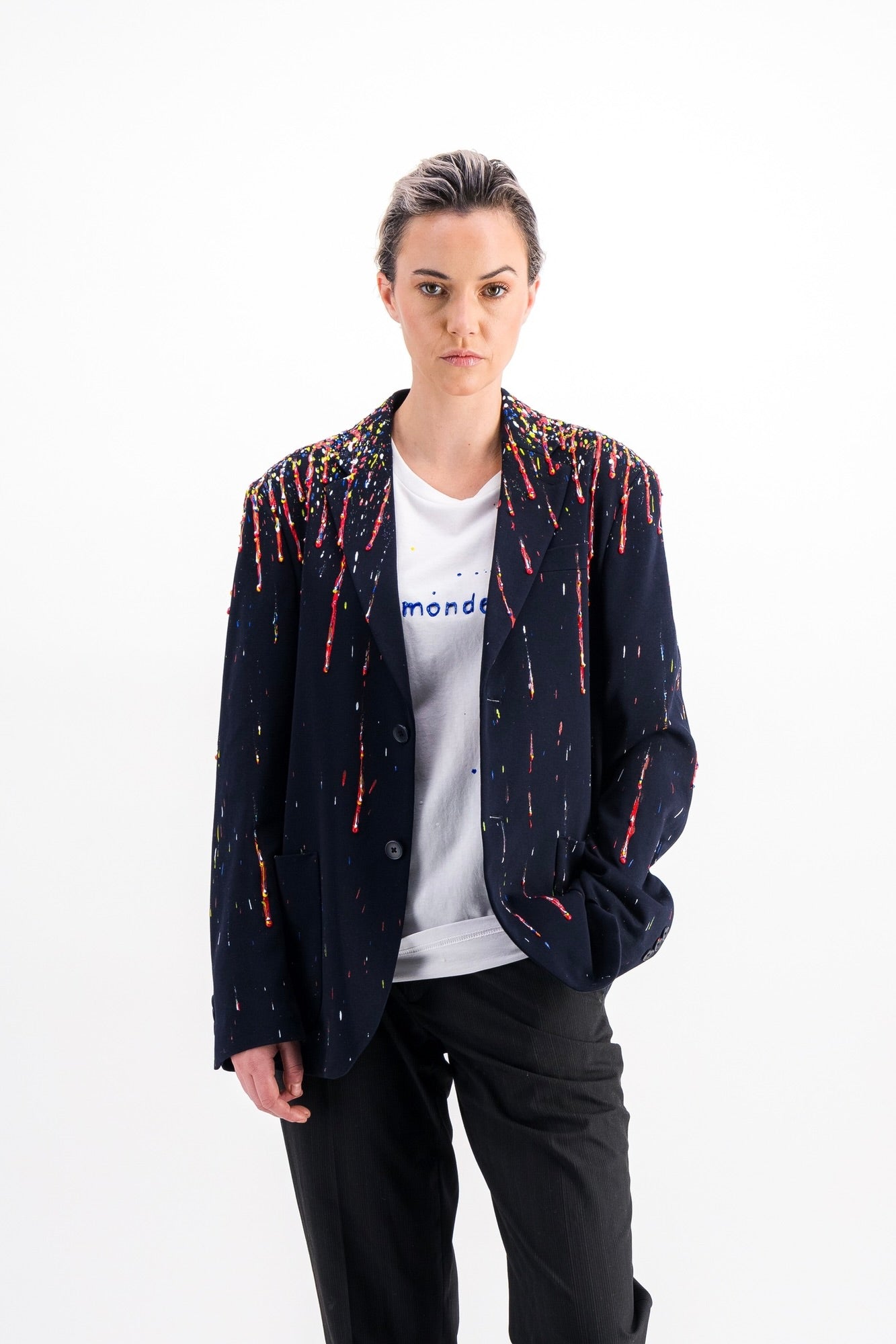 Veste de blazer bleu marine - Sky dripping