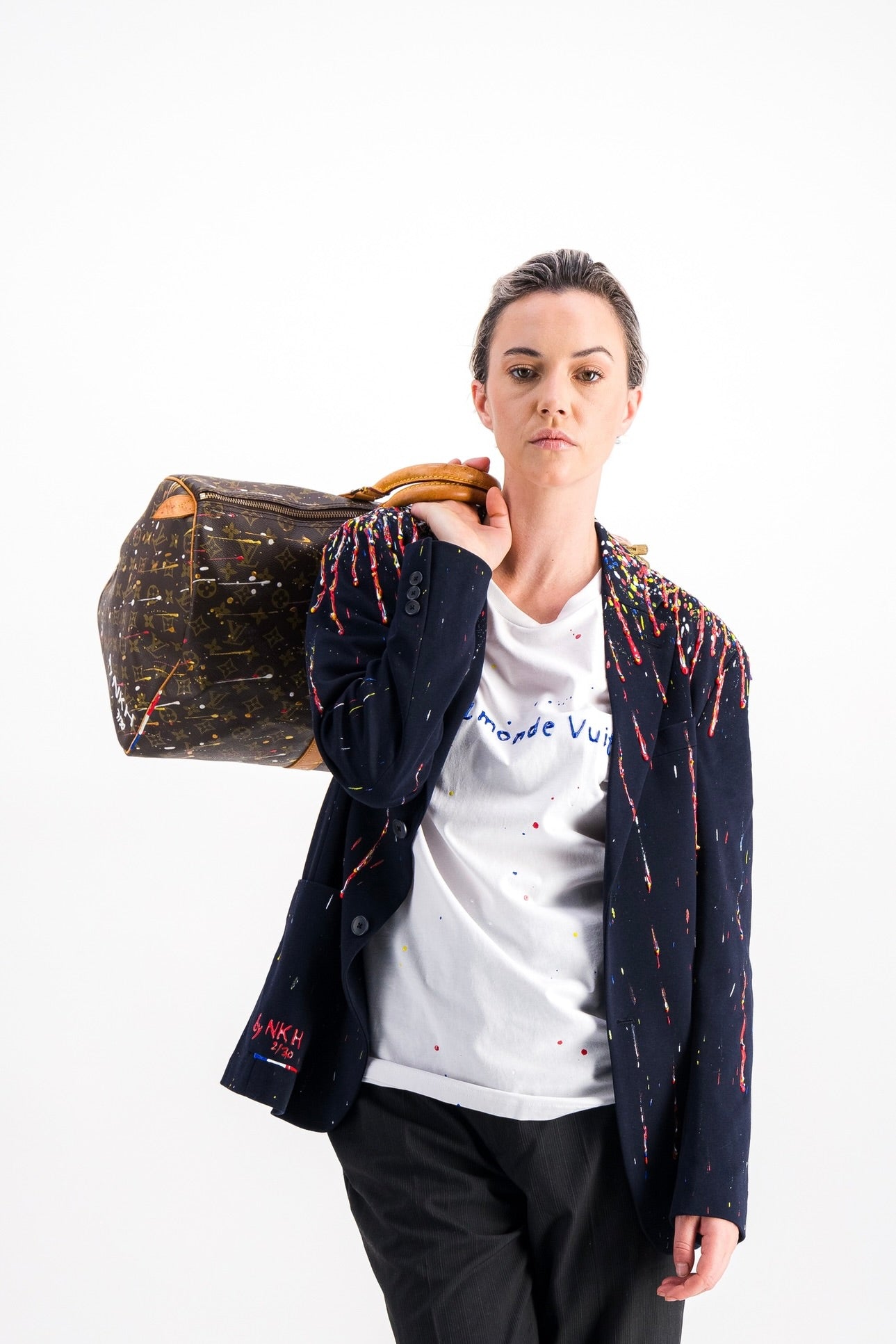 Veste de blazer bleu marine - Sky dripping