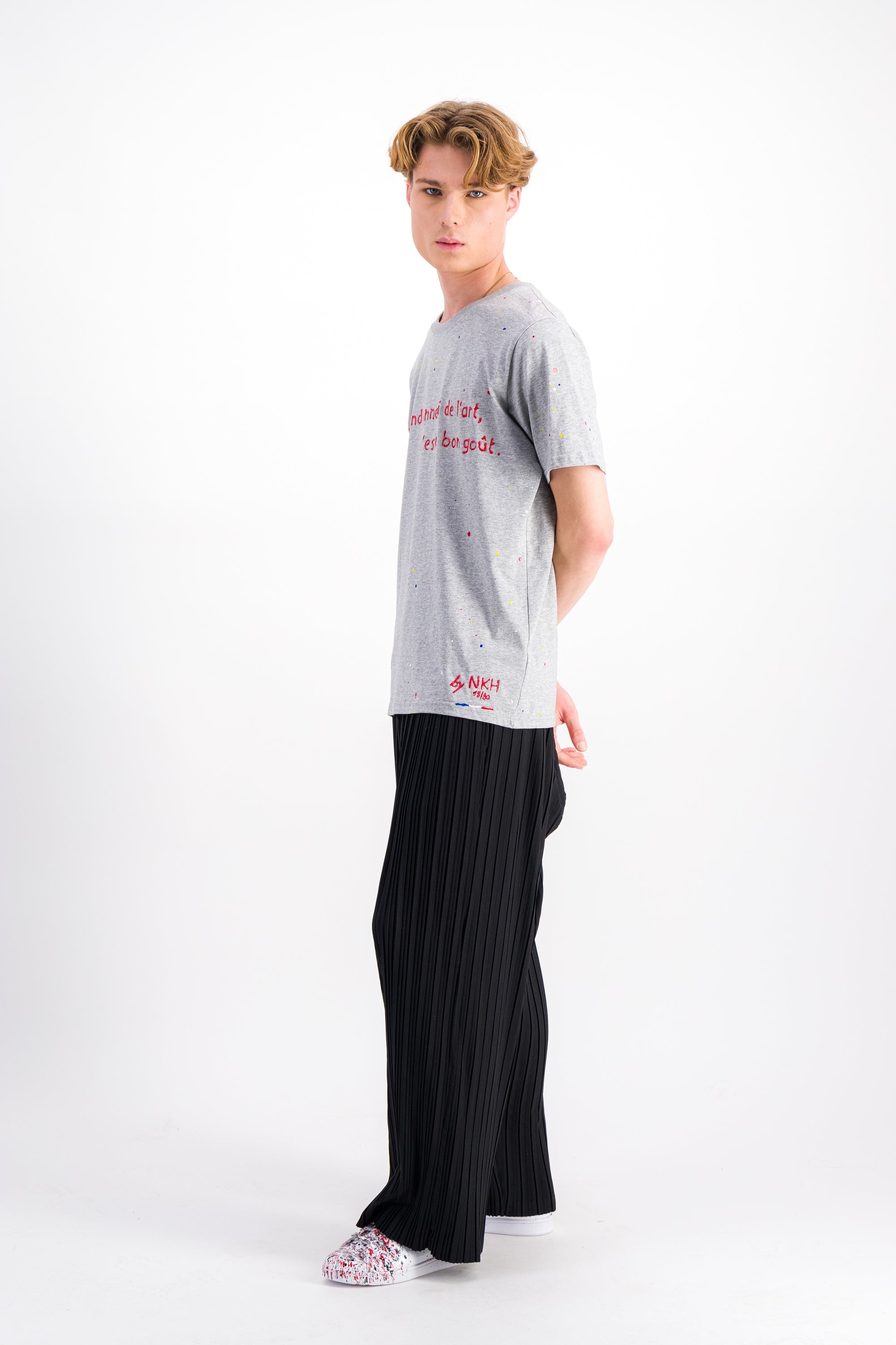 Tee-shirt gris chiné - Ennemi de l'art