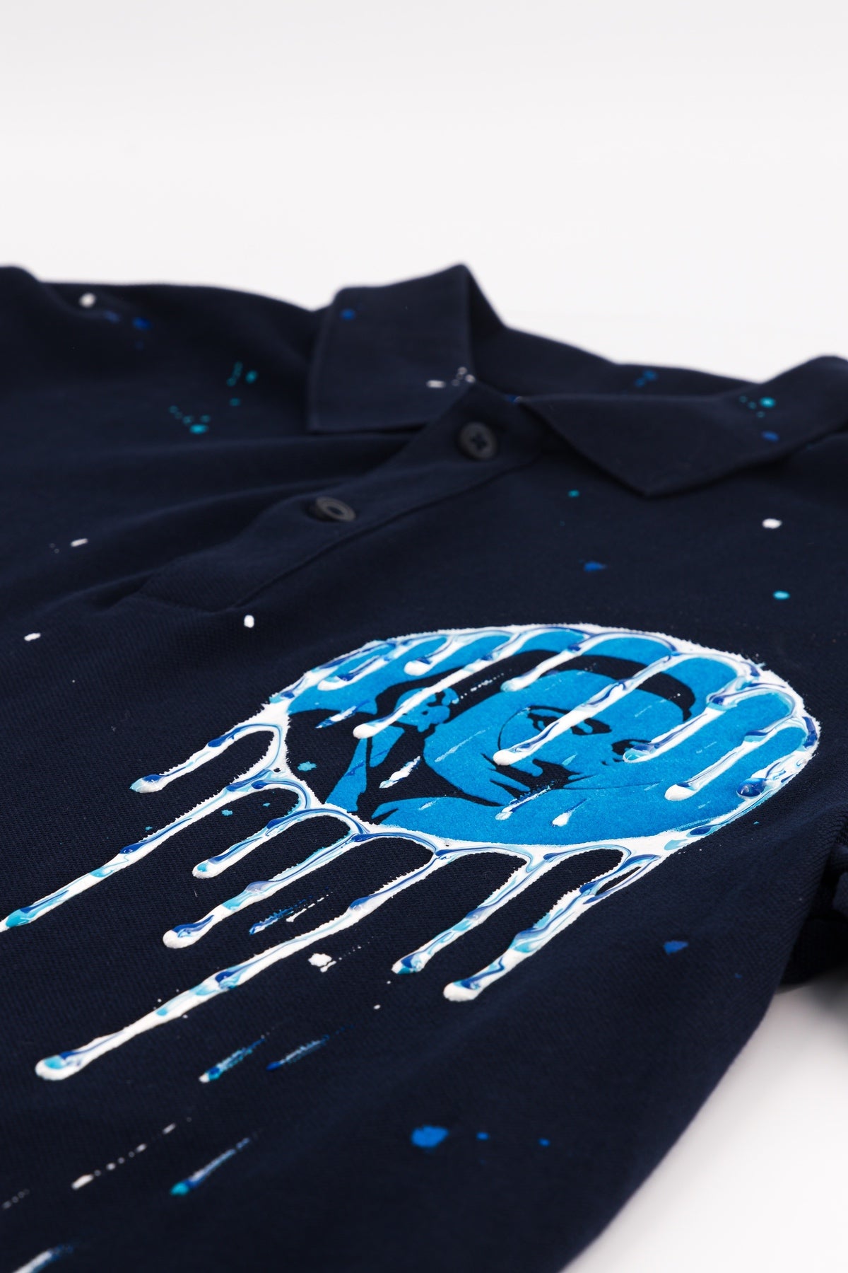 Polo bleu marine en maille piquée - Dali moon