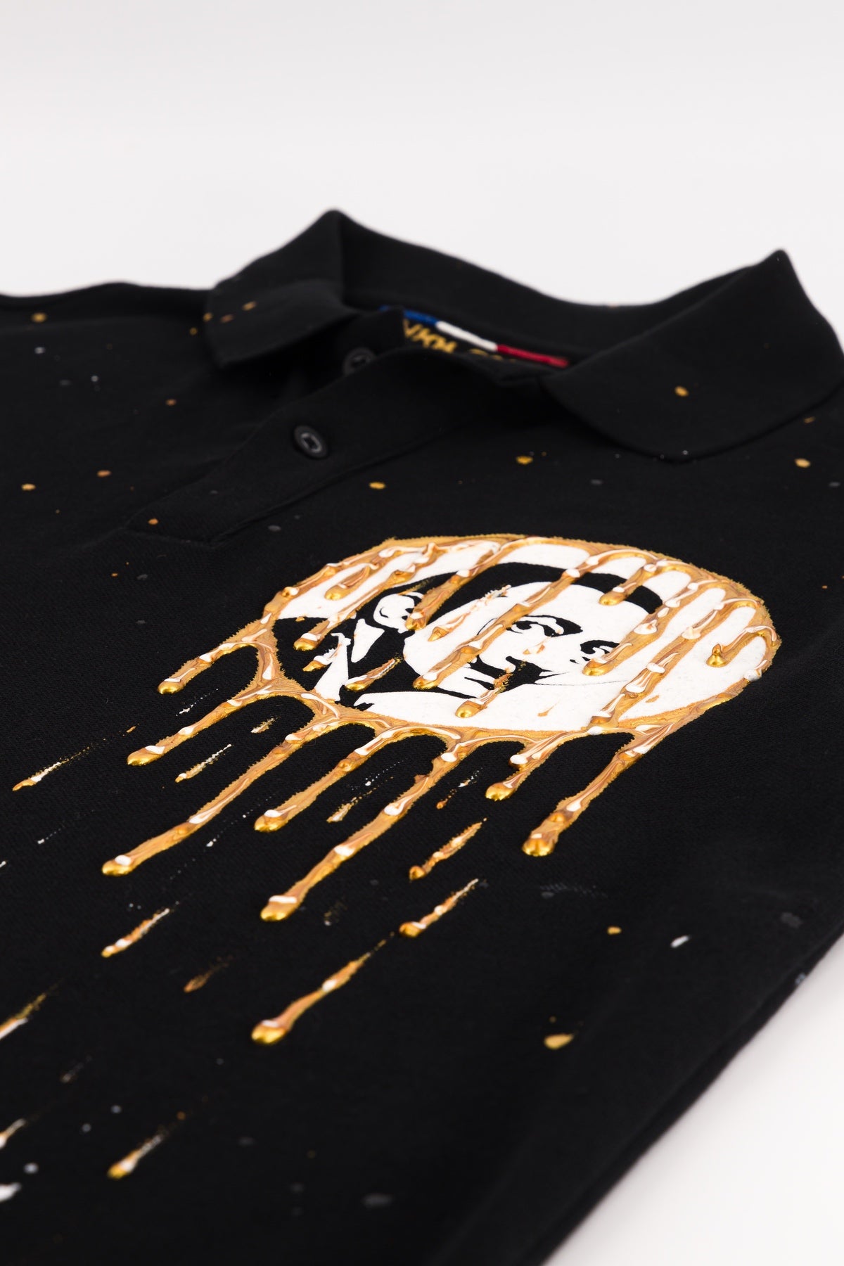 Polo noir en maille piquée - Dali moon
