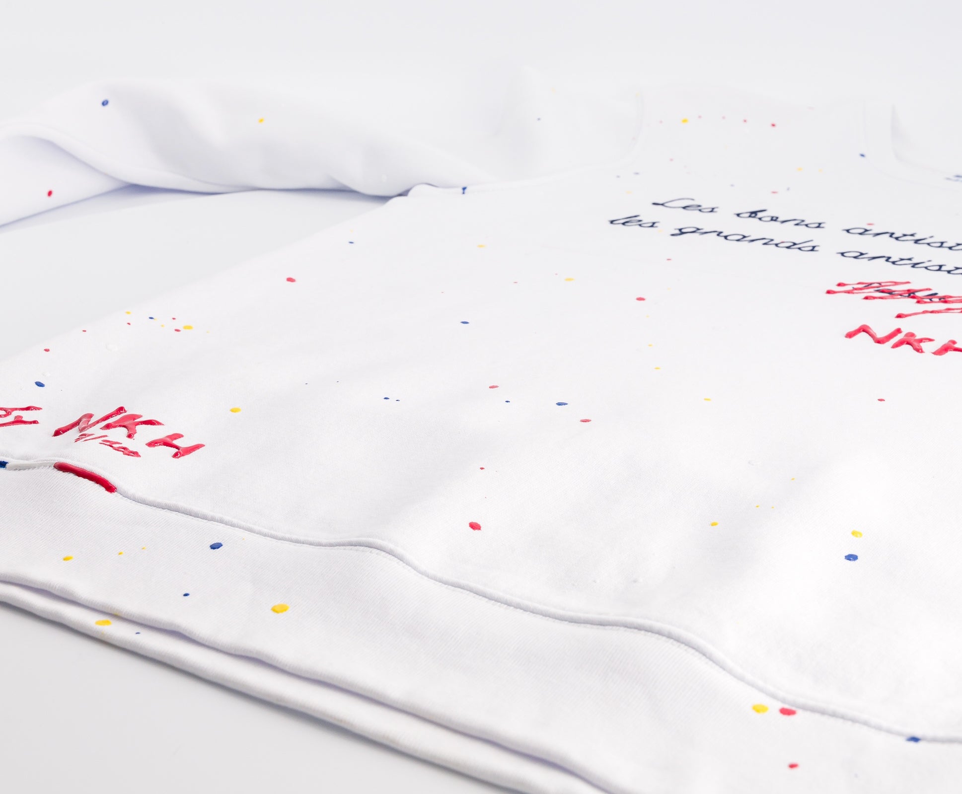 Pull col rond blanc - Les grands artistes